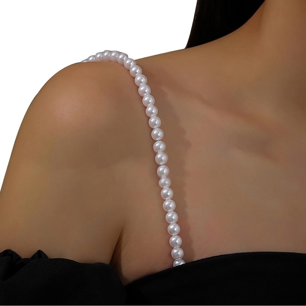 Elegant Pearl Beaded Bra Strap